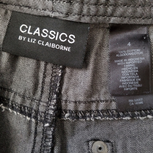 LIZ CLAIBORNE Capri Denim Gray Size 4 - Picture 4 of 8